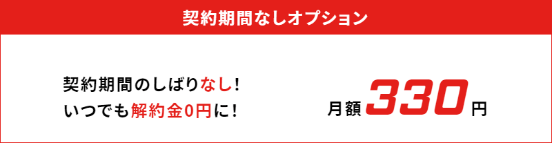 AiR WiFi月額330円の契約期間の縛りなしオプション