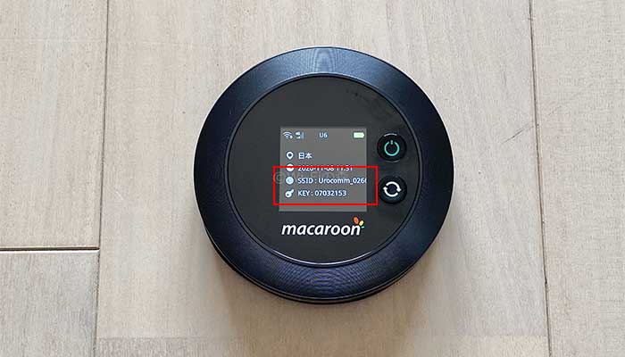 Macaroon M1のSSIDとパスワード