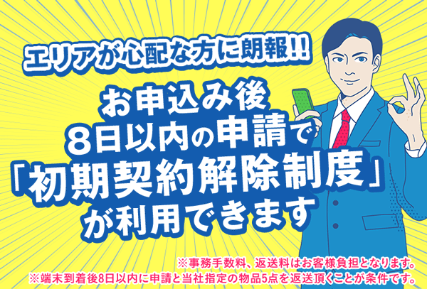 WiMAXは初期契約解除制度が適用される