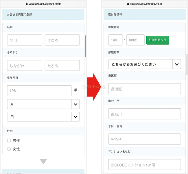 BIGLOBE WiMAXを申し込む手順