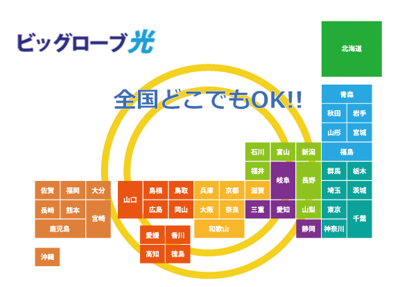 ビッグローブ光は全国どこでも使える