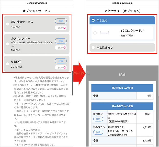 UQ WiMAXを申込む手順