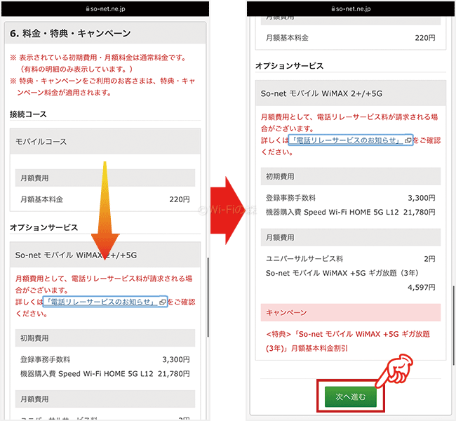 So-net WiMAXの申し込み手順