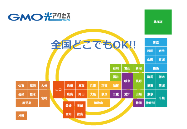 GMO光アクセスは全国どこでも使える