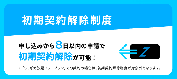 ゼウスWiMAXは初期契約解除制度が使える