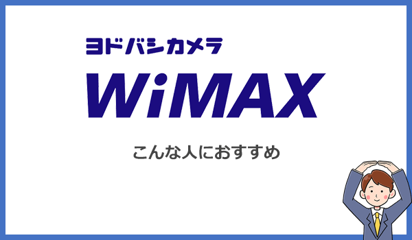 ヨドバシWiMAXをおすすめする人